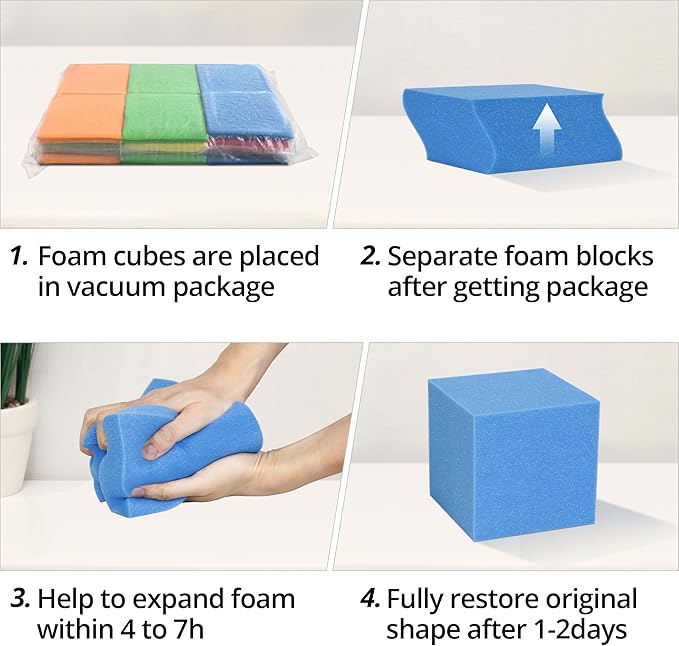 Foam Cubes 144 pcs, 5.9"x5.9"x5.9" Colorful Flame Retardant Foam Pit Blocks Premium Quality Foam Pit Cubes for Trampoline Arenas, Gymnastics, Parkour Courses, Skateboard Parks, Playground(5 Colors)