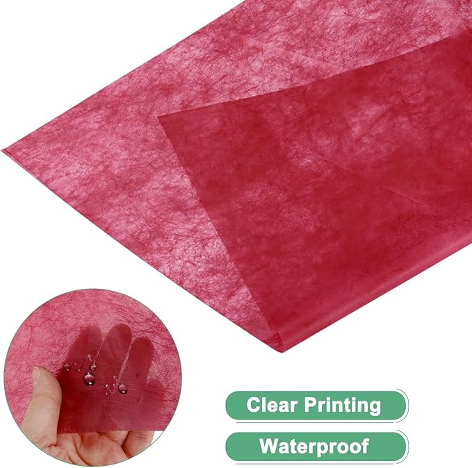 M METERXITY 152-Sheet Korean Cotton Wrapping Flower Paper, 11.8 Inch/ 30cm Waterproof Floral Wrapping Cotton Paper for Bouquets/Gift Packaging [Red]