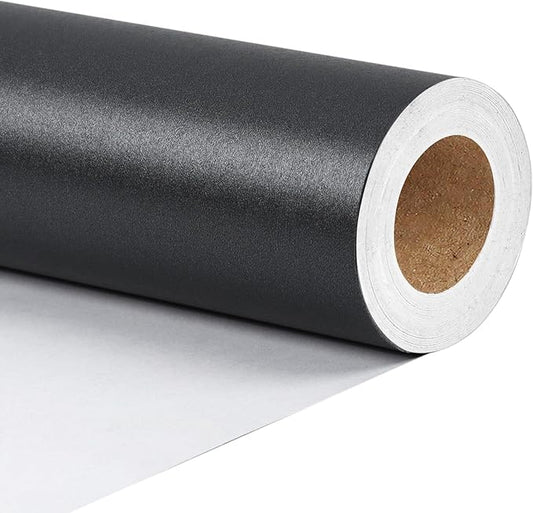 LaRibbons Black Wrapping Paper, Mini Roll-17 Inch x 33 Feet, Solid Color Pearly-Lustre Christmas Gift Wrap Paper Rolls, Perfect for Holiday, Wedding, Valentine's Day, Birthday