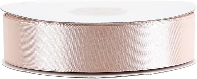 MEEDEE Rose Gold Ribbon 1 Inch Rose Gold Satin Ribbon Lux Double Faced Satin Ribbons by 50 Yards Polyester Wrapping Ribbons for Crafts, Wedding, Flower Bouquet, Holiday Decorating