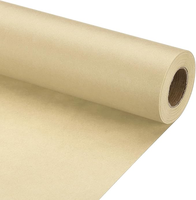 PATIKIL Wrapping Paper, 17" x 450"(37') 70 GSM Craft Paper Roll Kraft Packing Paper for Poster Bulletin Board, Gift Wrapping, Brown