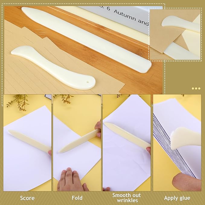 Jupean Book Binding Kits Bookbinding Kits Bookbinding Supplies Book Binding Materials with Bone Folder Tool, Sewing Awl, Webbing Strap, Storage Box