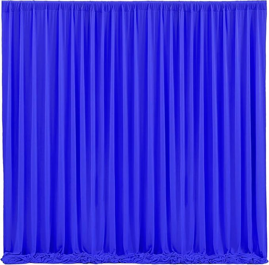 Royal Blue Backdrop Curtains 8 Panels - Wrinkle-Free Polyester Photography Drapes for Baby Shower & Birthday Party - 32 X 10FT
