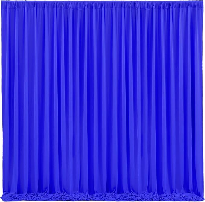 Wish Care Royal Blue Backdrop Curtains - 6 Panels, Wrinkle-Free, Polyester, Photography Drapes for Baby Shower, Birthday Party, Photo Background Backdrop Stand - 24 X 10FT (Royal Blue)