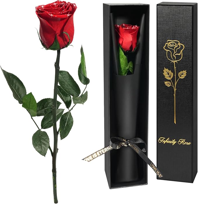 Yamonic Preserved Flower Rose Birthday Gifts for Women, Mothers Day Rose Flowers Gifts for Mom, Real Flower for Women, Grandma, Wife, Girlfriend Gifts for Christmas, Valentine's Day