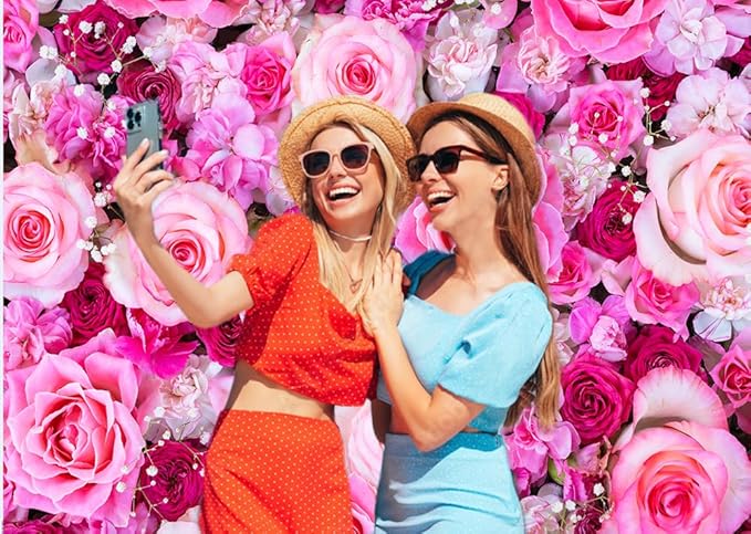 CHAIYA 10x8ft Flower Backdrop Rose Flowers Floral Wall Photography Background Birthday Baby Shower Wedding Party Banner Spring Tea Party Backdrop Photo Booth Props CY355