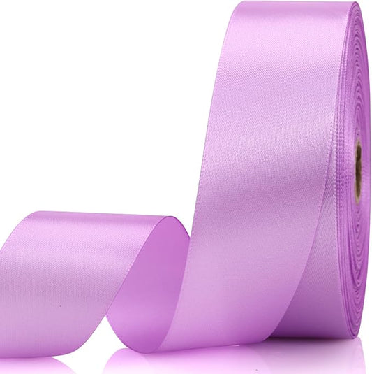 1-1/2 Inch 60 Yards Lilac Purple Solid Satin Ribbon for Gift Wrapping,Craft Floral Bouquets,Wedding Party,Timeless Flower,Decoration Floral Hair,Balloons