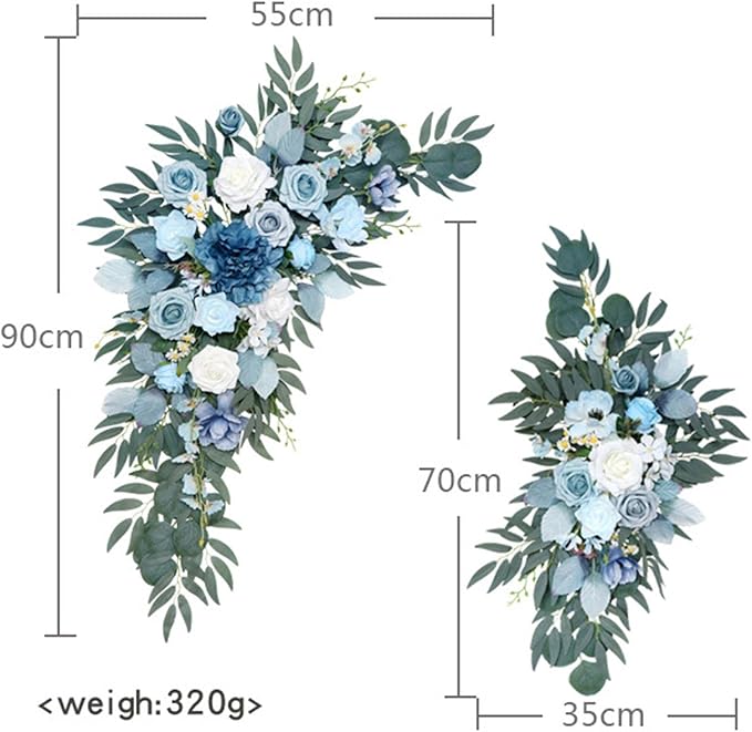 2 Pieces Handmade Artificial Flower Swag Simulation Flowers Floral Arrangement