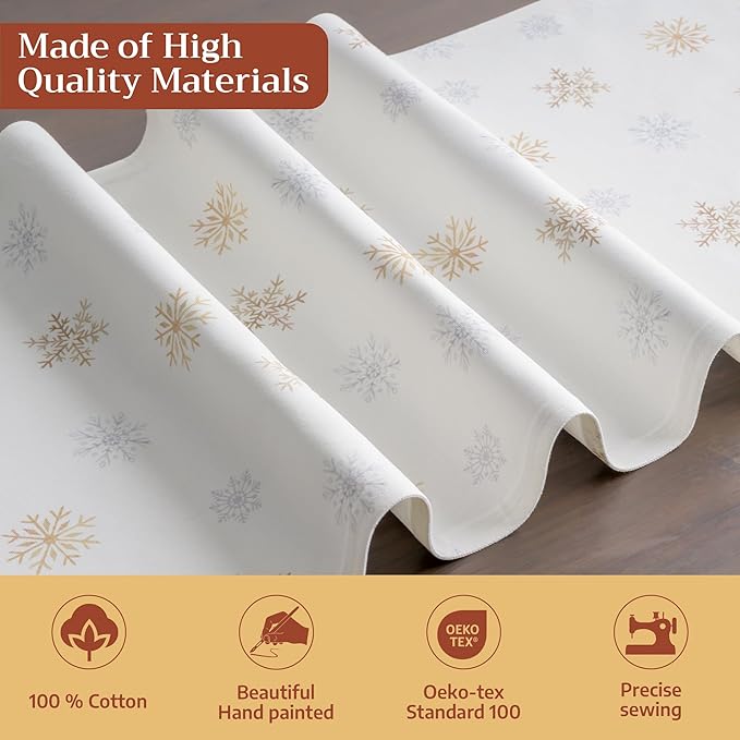 Maison d' Hermine Table Runner 100% Cotton Single Layer Table Runners 72 inches Long for Thanksgiving Christmas Decorations Home Kitchen Dining Party Wedding (Deer in The Woods, 14.5" x 72")