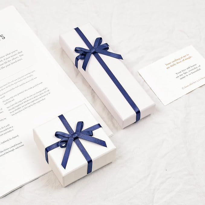 Navy Blue Satin Ribbon, Double Faced 1/4 Inch X 25 Yards Navy Blue Ribbon, Premium Satin Ribbon for Gift Wrapping, Crafts, Hair Bow Making, Sewing, Flower Bouquet, Wedding Party Decor