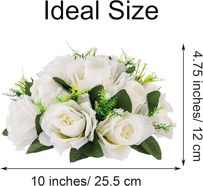 Flower Centerpieces for Wedding Tables: Wedding Table Decorations White Flower Balls Centerpieces for Engagement Cerebration Party Center Pieces 6 Packs