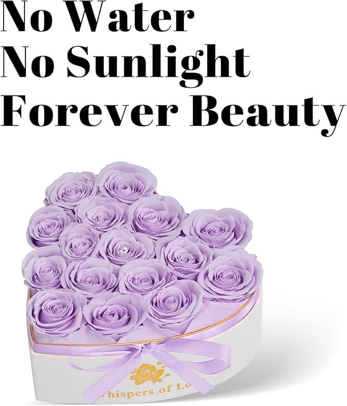 Luxury Preserved Roses – Forever Real Roses Flowers for Delivery in a White Box, Preserved Flowers Birthday Gifts for Women Mom Wife, Ideal for Anniversary (Purple 16 Roses, 16 Roses)