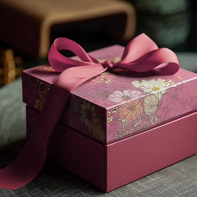 LIUYAXI Burgundy Stain Ribbon, 1/2" X Continuous 50 Yards, Double Faced Fabric Ribbon Perfect for Gift Wrapping Wedding Christmas Birthday Floral Arrangement Craft