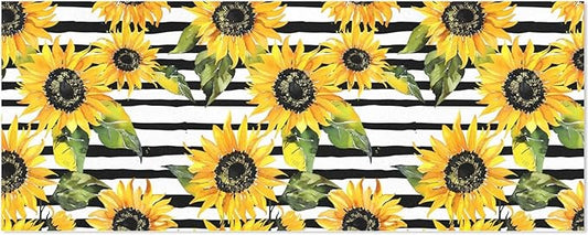 Sunflower Stripes Wrapping Paper 58x22.8 Inch Waterproof Holiday Gift Wrap Flower Floral Christmas Thanksgiving Birthday Presents Wrapping Paper
