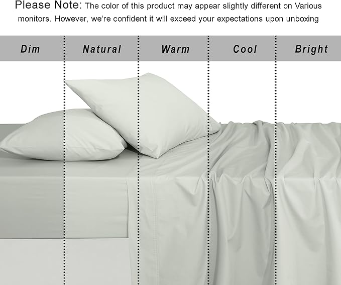 RUVANTI 100% Organic Cotton Sheets Twin Size, Percale Weave, GOTS Certified, 3-Piece Set, Deep Pocket 15", Crisp & Breathable, Soft Durable Bedding, Sábanas Algodón Orgánico – Mineral Gray
