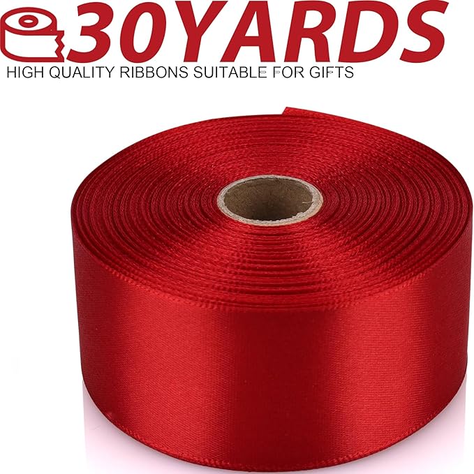1-1/2 Inch 30 Yards Wine red Solid Satin Ribbon for Gift Wrapping,Craft Floral Bouquets,Wedding Party,Timeless Flower,Decoration Floral Hair,Balloons