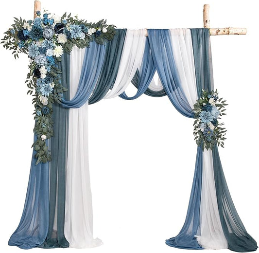 TINGE TIME Artificial Arch Flowers Kit Pack of 5, Wedding Decorations for Reception with Hanging Flowers, Wedding Arch Silk Floral Arrangements Ceremony Backdrop Bridal Shower Outdoor Party Decor