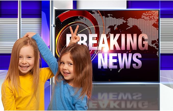 News Broadcast Hall Backdrop Studio TV Breaking News Background News Room Broadcasting Photography Background Program Record News Report Business Newsman Backdrop Kids Portrait Photo Props 12x8ft