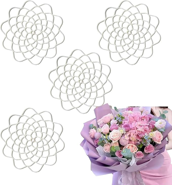 4Pcs Large Floral Grid Arranger for Florists - Reusable Floral Stem Organizer, 8" Durable Foral Shop Flower Arrangement Tool Flower Arranger for Gardening Club, Home Decor