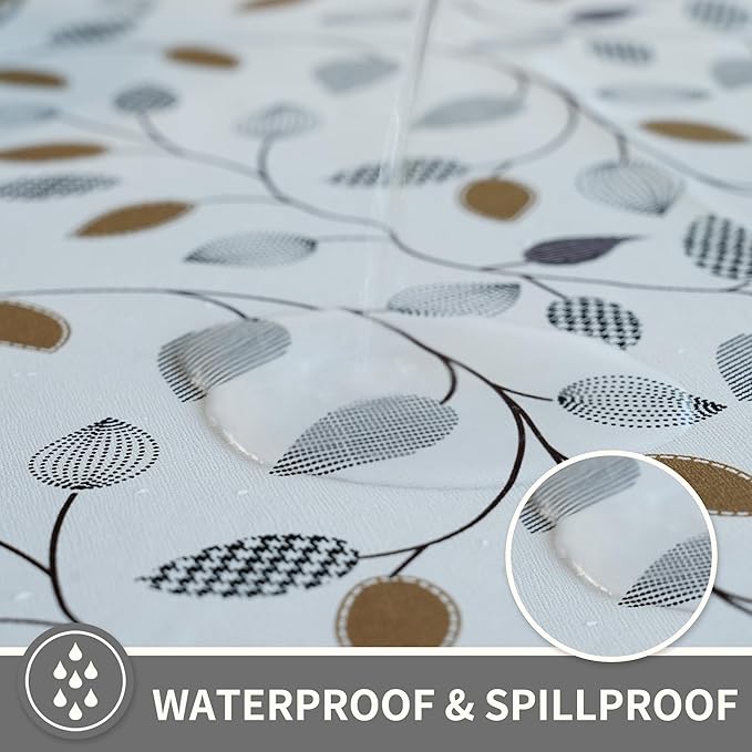 Square Table Cloth,100% Waterproof Tablecloth Oil Proof Spill Proof Vinyl Table Cloth, Wipe Clean Plastic Table Cover for Dining, Camping, Indoor and Outdoor 54" x 54",Leaf