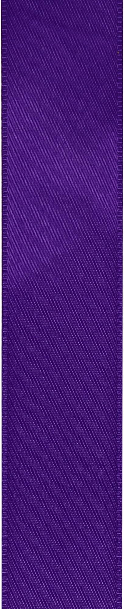 LIUYAXI Purple Stain Ribbon, 1/2" X Continuous 50 Yards, Double Faced Fabric Ribbon Perfect for Gift Wrapping Wedding Christmas Birthday Floral Arrangement Craft