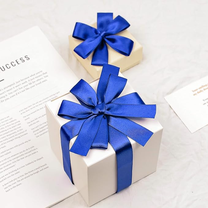 Royal Blue Satin Ribbon, Double Faced 7/8 Inch X 25 Yards Royal Blue Ribbon, Premium Satin Ribbon for Gift Wrapping, Crafts, Hair Bow Making, Sewing, Flower Bouquet, Wedding Party Decor