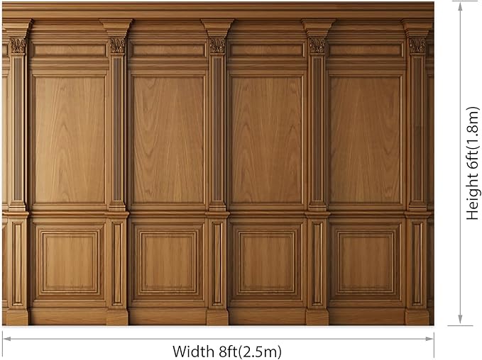 AOFOTO Vintage Room Inside Backdrop Classic French Frame Light Brown Walls Photo Background for Wedding Bridal Shower Party Banner Home Headboard Decor Wall Photo Studio Booth Props 8x6ft