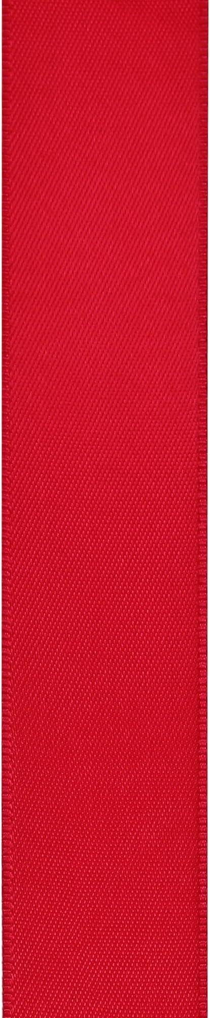 LIUYAXI Hot Red Double Faced Satin Ribbon, 3/8" X Continuous 100 Yards, Ribbons Perfect for Gift Wrapping Bows Bouquet Wedding Decor DIY Craft and More