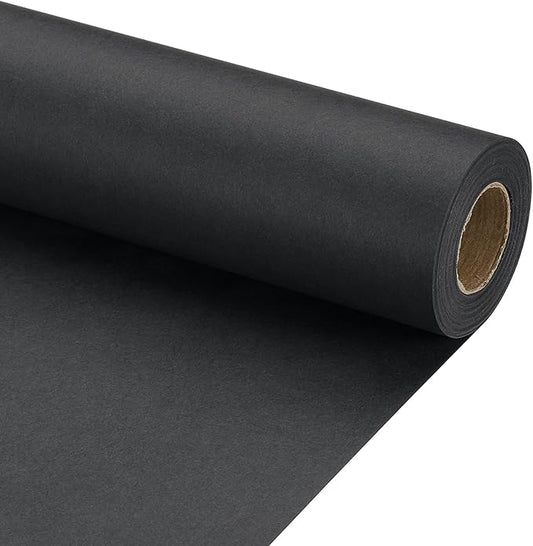 PATIKIL Wrapping Paper, 15" x 500"(42') 70 GSM Craft Paper Roll Kraft Packing Paper for Poster Bulletin Board, Gift Wrapping, Black