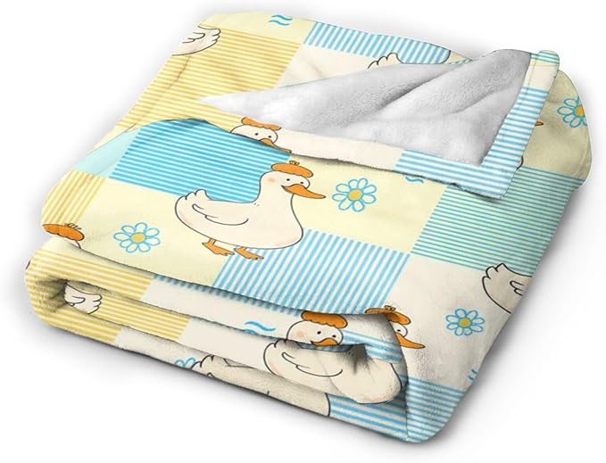 Funny Duck Blanket Cute Duck Throw Blanket Soft Cozy Fleece Fuzzy Stuffed Plush Flannel Gifts for Girls Women Boys Kids Adults 50"X60"