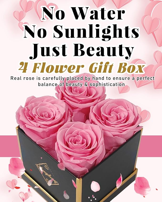 Changshunqi Preserved Roses, Forever Flowers Real Roses in a Box Last 2-3 Years, Preserved Flowers Birthday Gifts for Womem Mom Her,Anniversary Eternal Flowers Gifts for Mother Women Friends