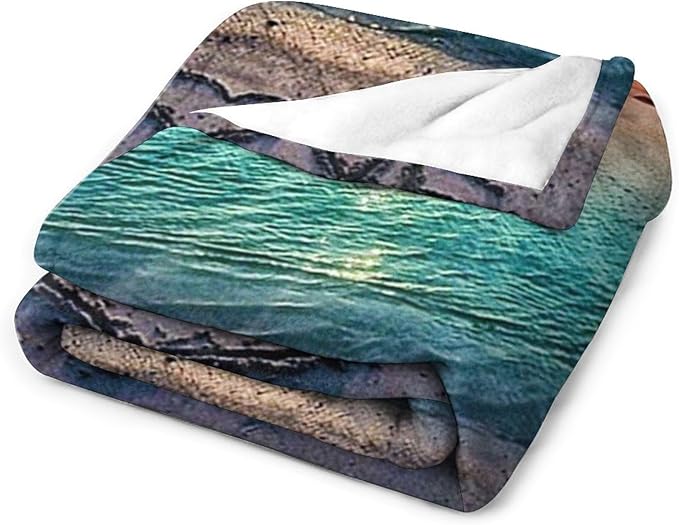 Ocean Beach Blanket - Love Gifts for Women & Men, Soft Warm Cozy Fleece Throw Blanket for Kids & Adults, 60"x80"