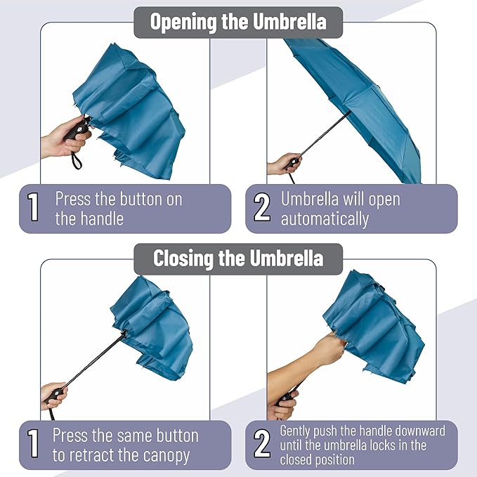 Mr. Pen- Windproof Travel Umbrella, Automatic Umbrellas for Rain, Compact