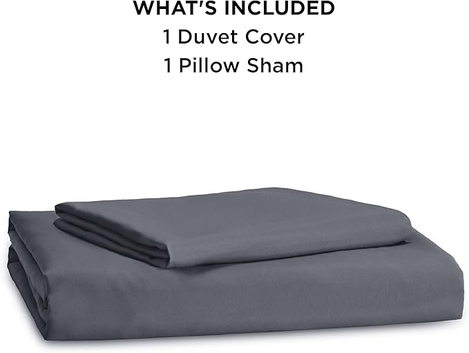 Bedsure Duvet Cover Twin/Twin XL Size - Soft Double Brushed Bedding Set for Kids & Adults, Zipper Closure, 2 Pieces, Includes 1 Duvet Cover (68"x90") & 1 Pillow Sham, NO Comforter, Dark Grey