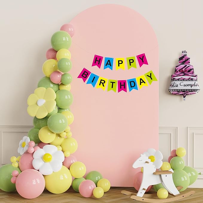 Putros 7.2ft Metal Arch Stand with Cover Pale Pink Spandex Fitted Wedding Arch Cover and Round Top Chiara Backdrop Stand Set for Birthday Party Baby Shower Decoration