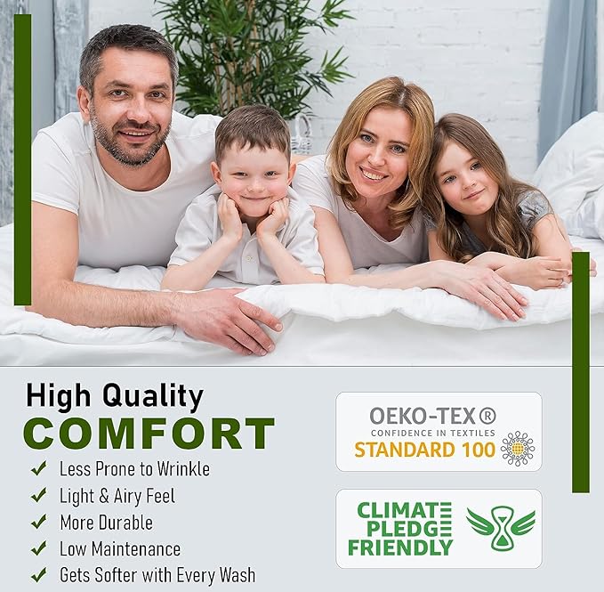 RUVANTI 100% Cotton Split King Sheets Sets for Adjustable Bed, 5 PCs, Soft & Breathable Percale Weave Bedding, Deep Pocket 16", Hotel Standard, Crisp Cool Feel & Durable, Floral Sheet, Twin Spring