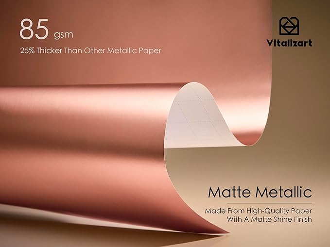 Vitalizart Pink Matte Metallic Wrapping Paper Set 17" With Silk Satin Ribbon & Gift Tags Christmas Gift Wrapping Birthday Baby Shower Wedding Bouquets Handmade Crafts 197"(16.4 Ft) Pink Ribbon