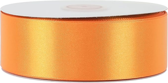 MEEDEE Orange Satin Ribbon - 1.5 inch Double Faced Satin Ribbon, 50 Yards - Neon Tangerine - For Christmas, Thanksgiving, Halloween, Weddings, Flower Arrangements