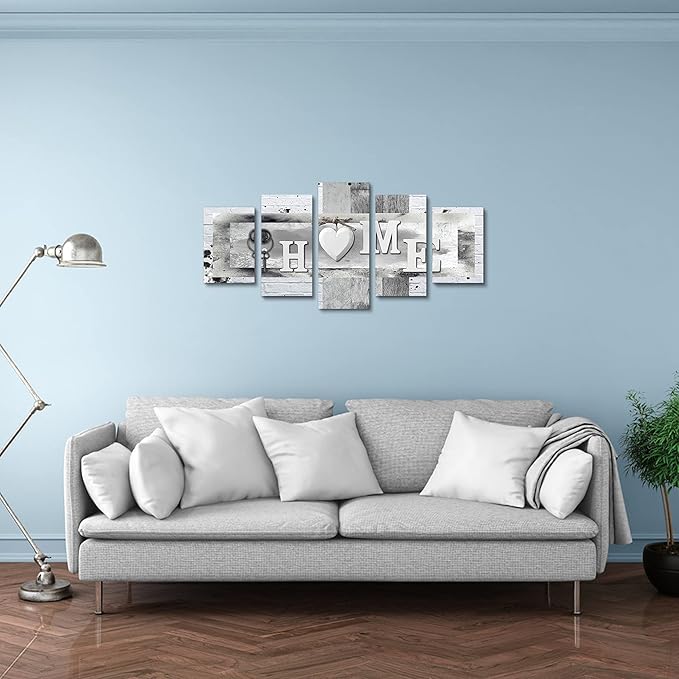 LUDUHU Love Poster - Sanctuary Vintage Canvas Print Wall Art, Rustic Vintage Sweet Home Quotes Wall picture, White Home Sweet Heart Painting, modern Family Wall Decor (F,Oversize 40x20inch)