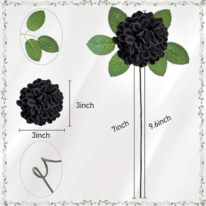 Artificial Flowers, 25pcs Realistic Artificial Rose for DIY Wedding Bouquets Centerpieces Arrangements, Gradient Violet Shades Dahlia Flowers with Stem for Bridal Shower Party