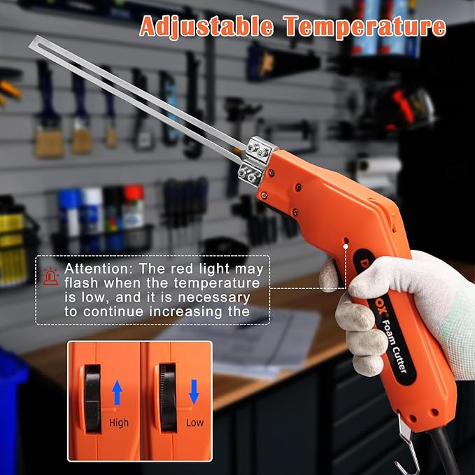 DOMINOX Hot Knife Foam Cutter, Foam Cutting Tool Kit, Heavy-duty Case Styrofoam Cutter for Cutting Foam Board Insulation, EPP, EPS, XPS, EVA, EPE, PU, KT Board, Sponge, Nylon