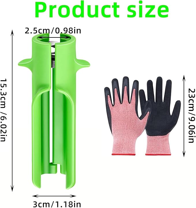 Rose Thorn Stripper Tool, Rose Stripper Thorn Remover, Thorn Remover for Roses, Flower Stripper with 1 Pair Gardening Gloves, Rose Thorn Remover for Home Florist Gardening Floral Arrangements