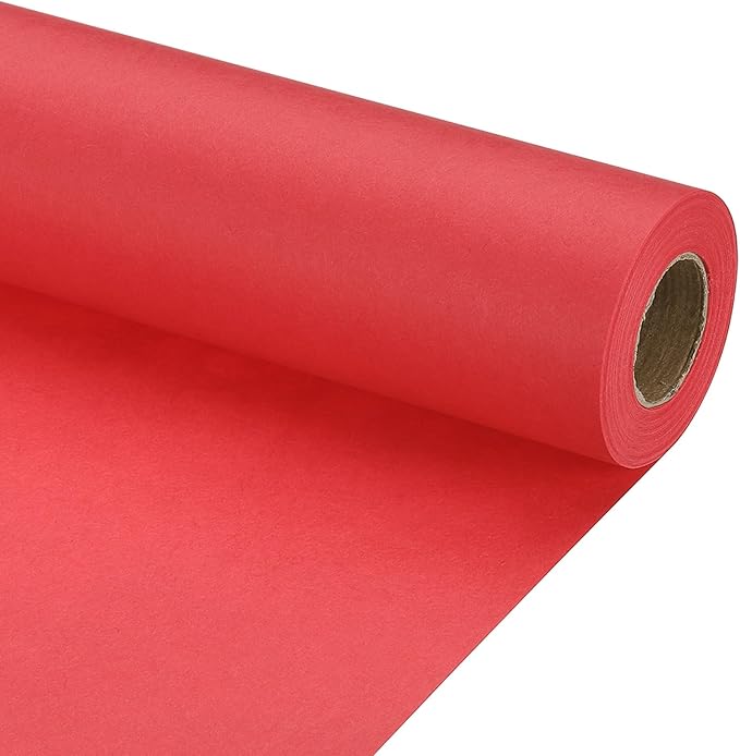 PATIKIL Wrapping Paper, 17" x 450"(37') 70 GSM Craft Paper Roll Kraft Packing Paper for Poster Bulletin Board, Gift Wrapping, Bright Red