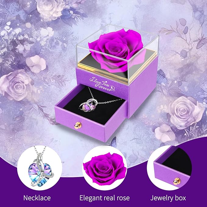 Preserved Flowers Rose Gifts for Women: Roses for Girlfriend Grandma Mom Wife Birthday