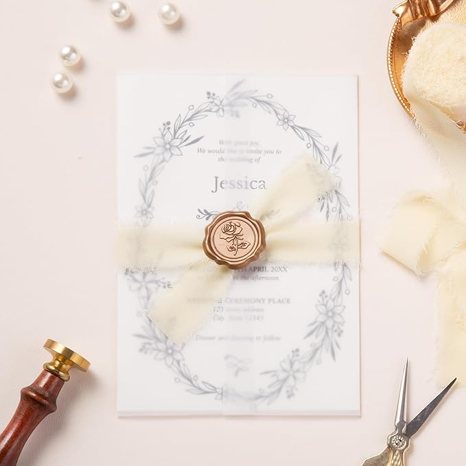 DORIS HOME 1" x21Yd Chiffon Ribbon for Flower Bouquet, Ivory Fabric Ribbon for Gift Wrapping, Handmade Frayed Ribbon for Wedding Invitations/Christmas Decorations