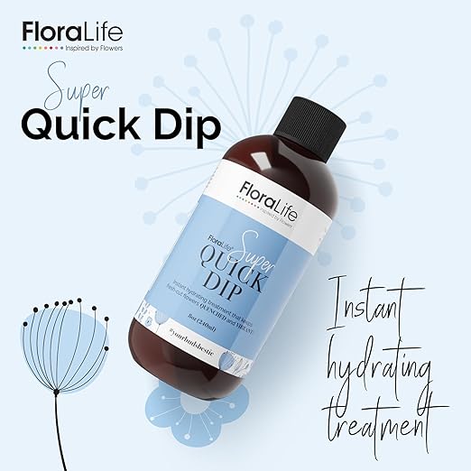 FloraLife Quick Dip - Instant Hydrating Treatment Solution for Preserving Fresh-Cut Flowers - 8oz
