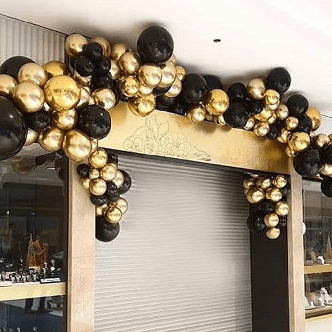 Togvu Black Balloons Different Sizes, 123 Packs Matte Black Balloons, Pack of 18 12 10 5 Inch Black Balloons Garland Arch Kit for Birthday Graduation Halloween Anniversary Party Decorations