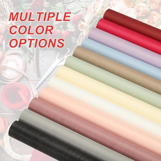 PATIKIL Flower Wrapping Paper 29.5 Ft x 22.8 Inch, Cotton Wrapping Flower Paper Tissue Paper for Flower Bouquet Gift Wrapping Valentine's Day Graduation Gift Floral Wrap, Cream Peach