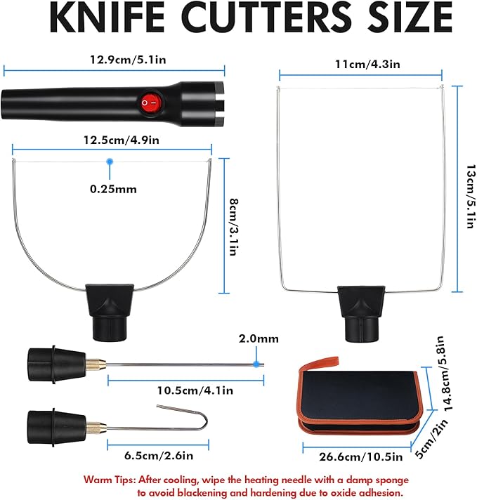 Jhua 4-in-1 Foam Cutter Set Hot Wire Knife Foam Cutter Tool Styrofoam Cutter Foam Board Cutter Electric Styrofoam Cutting Tool with 4 Cutting Machine Pen for Styrofoam Foam Cutting Arts Handcraft DIY