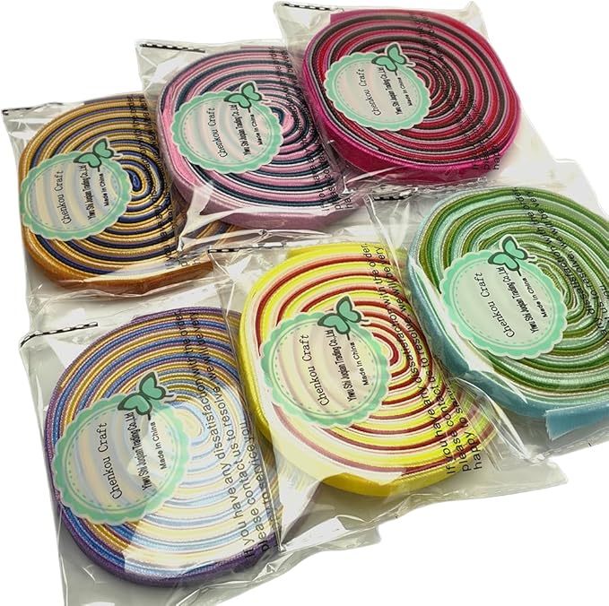 Chenkou Craft 30 Yards 1/4" Velvet Ribbon Total 30 Colors Assorted Lots Bulk (Multicolored, 1/4"(6mm))